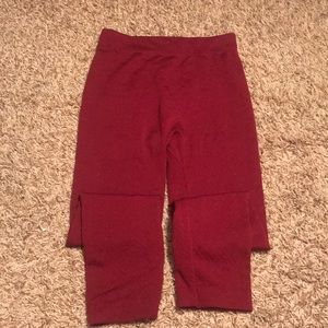 Burgundy Leggings Ankle Length